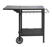 VEVOR Carrello da Pranzo per BBQ da Esterno con Doppio Ripiano, Tavolo Mobile per la Preparazione degli Alimenti per Barbecue, Piano Multifunzionale in Ferro Pieghevole, Carrelli Modulari per Esterno