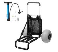 VEVOR Carrello da Spiaggia con Grandi Ruote per Sabbia, Portapacchi 760 x 390 mm, Carrello Trasporto Pieghevole Ruote per Palloncini da 304,8 mm, 74,8kg, Altezza 690-1140mm, per Spiaggia, Campeggio
