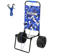 VEVOR Carrello da Spiaggia con Ruote Grandi Per Sabbia, Vassoio di Carico 380 x 386 mm, Carrello Da Trasporto Pieghevole Ruote PE Piene 254 mm, Per picnic, Campeggio, Spiaggia, Pesca, Carico 31 kg