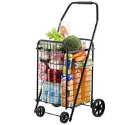 VEVOR Carrello della Spesa Pieghevole con Ruote Girevoli e Grande Capacità di Carico 40,8 kg, Carrello della Spesa 48 x 41 x 85,7 cm da 39 L, per Lavanderia, Campeggio, Generi Alimentari, Bagagli