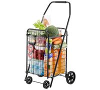 VEVOR Carrello della Spesa Pieghevole con Ruote Girevoli e Grande Capacità di Carico 40,8 kg, Carrello della Spesa 48 x 41 x 85,7 cm da 39 L, per Lavanderia, Campeggio, Generi Alimentari, Bagagli