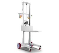 VEVOR Carrello Elevatore a Verricello, Altezza di Sollevamento di 130 cm, Carrello Elevatore a Transpallet Manuale con Capacità di 181,43 kg, con Ruote e Piastra Regolabile di Sollevamento