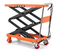 VEVOR Carrello Elevatore Idraulico a Pantografo, Portata Massima 150 kg, Altezza di Sollevamento 1260 mm, Doppia Forbice Manuale, 4 Ruote e Manico, in Acciaio Robusto, per Movimentazione Materiali
