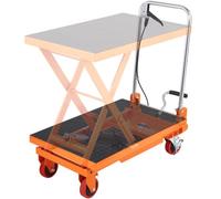 VEVOR Carrello Elevatore Idraulico, Capacità 150kg, Altezza di Sollevamento 220-720 mm, Piattaforma Elevatore Manuale a Forbice Singola con 4 Ruote Cuscinetto Antiscivolo, Carrello Idraulico a Forbice