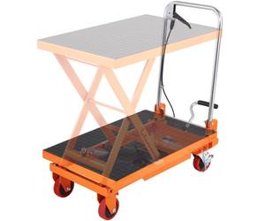 VEVOR Carrello Elevatore Idraulico, Capacità 150kg, Altezza di Sollevamento 220-720 mm, Piattaforma Elevatore Manuale a Forbice Singola con 4 Ruote Cuscinetto Antiscivolo, Carrello Idraulico a Forbice