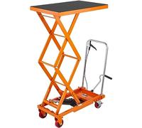 VEVOR Carrello Elevatore Idraulico, Capacità 150kg, Altezza di Sollevamento 275-1270 mm, Piattaforma Elevatore Manuale a Forbice Doppia con 4 Ruote Cuscinetto Antiscivolo, Carrello Idraulico a Forbice