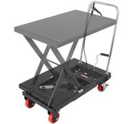 VEVOR Carrello Elevatore Idraulico, Capacità 230kg, Altezza di Sollevamento 220-720 mm, Piattaforma Elevatore Manuale a Forbice Singola con Cuscinetto Antiscivolo, Carrello Idraulico a Forbice Nero