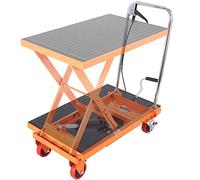 VEVOR Carrello Elevatore Idraulico, Capacità 230kg, Altezza di Sollevamento 220-720 mm, Piattaforma Elevatore Manuale a Forbice Singola con 4 Ruote Cuscinetto Antiscivolo, Carrello Idraulico a Forbice
