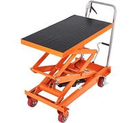 VEVOR Carrello Elevatore Idraulico, Capacità 800kg, Altezza di Sollevamento 500-1500 mm, Piattaforma Elevatore Manuale a Forbice Doppia con 4 Ruote Cuscinetto Antiscivolo, Carrello Idraulico a Forbice