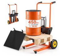 VEVOR Carrello Elevatore Manuale Idraulico, Carico 205 kg, Carrello Elevatore per Sollevamento Materiali con Ruote Girevoli, Gambe Fisse, Altezza di Sollevamento 90 cm, Design Pieghevole e Portatile