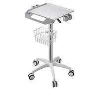 VEVOR Carrello Medico con Portata Massima di 30 kg e Altezza Regolabile, Ideale per Cliniche, Ospedali e Laboratori, Sollevamento Pneumatico, Supporto Stabile, con Cestello e Ruote Girevoli a 360°