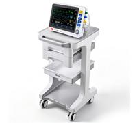 VEVOR Carrello Medico Trasportabile Portata Massima 50 kg con 2 Cassetti, per Cliniche Ospedali e Laboratori, Supporto Stabile, Ruote Silenziose Girevoli a 360° con Blocco, per Organizzazione Spazio