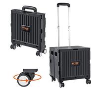 VEVOR Carrello Multiuso Pieghevole, Capacità di Carico di 110 libbre, Carrello Portatile Pieghevole con Maniglia Telescopica per Carichi Pesanti e 4 Ruote Girevoli per Lo Shopping da Viaggio, Spostame