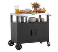 VEVOR Carrello per Barbecue Cucina da Esterno, Tavolo con Ruote per Barbecue Portaoggetti da Esterno Isola Cucina con Ripiano in Acciaio Inox, 924 x 445 x 818 mm, Mobiletto Preparazione da Giardino