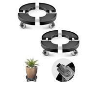 VEVOR Carrello per Bidoni della Spazzatura, con 4 Ruote Bloccabili, Capacità 181,4 kg, Base a Rulli Rotonda, Regolabile 380-580 mm, Carrello Piante a Tamburo per Impieghi Gravosi Nero 2 Pezzi