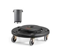 VEVOR Carrello per Bidoni della Spazzatura, con 4 Ruote Bloccabili, Capacità di Peso di 227 kg, Base a Rulli Rotonda, Carrello per Barili per Impieghi Gravosi 455 x 155 mm Colore Nero