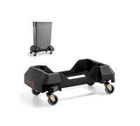 VEVOR Carrello per Bidoni della Spazzatura, con 4 Ruote Bloccabili, Capacità di Peso di 90,1 kg, Base a Rulli Rotonda, Carrello per Barili per Impieghi Gravosi in Plastica 455 x 155 mm Nero