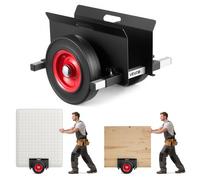 VEVOR Carrello per Cartongesso, Carico 453,6 kg, Carrello per Pannelli in Acciaio con Ruote Girevoli da 25 cm, Adatto a Diversi Terreni, con Morsetto Regolabile per Fabbrica, Garage, Nero