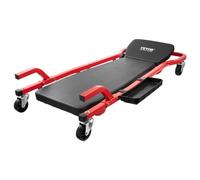 VEVOR Carrello per Garage Meccanico, 1118 mm, Capacità 136,1 kg, Carrello Auto 6 Ruote, Poggiatesta Ammortizzato Regolabile, Vassoio Portautensili, Telaio in Acciaio Resistente per Garage Officine