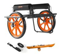 VEVOR Carrello per Kayak, capacità di Carico 150 kg, Carrello per Trasporto di Pagaia Pieghevole, con Pneumatici in Gomma, Gamba di Supporto, Cinghie di Ancoraggio, per Kayak, Canoe, Paddleboard