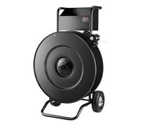 VEVOR Carrello per Reggiatura, per Bobine di Reggette in PET/PP/Acciaio con Dimensioni del Nucleo di 20,3/40,6 cm, Distributore di Reggette Dotato di Freno a Tamburo, Vassoio Integrato