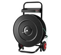 VEVOR Carrello per Reggiatura, per Bobine di Reggette in PET/PP/Poliestere con Dimensioni del Nucleo di 20,3/40,6 cm, Distributore di Reggette Dotato di Sistema Frenante Aggiornato Vassoio Integrato