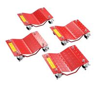 VEVOR Carrello per Ruote, Capacità 3,6 T Carrello per Ruote in Acciaio per Trasporto Auto, Set di Picchetti per Pneumatici per Auto con Freni, Carrello per Trasporto Veicoli, Rimorchi, Set 4, Rosso