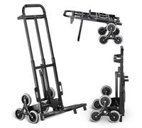 VEVOR Carrello per Salire le Scale, Carrello per Salire le Scale con Capacità 208,6 kg, Carrello Pieghevole per Carichi Pesanti con 2 Maniglia, Ruote e 2 Corde Elastiche per Casa, Ufficio, Shopping