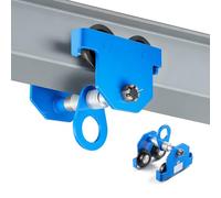 VEVOR Carrello per Trave a I, Carico 3 T, Larghezza Regolabile 63-203 mm, Carrello Manuale per Travi a Doppia Ruota Scorrevole, in Acciaio al Carbonio Resistente, Ideale per Travi a I Dritte e Curve