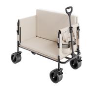 VEVOR Carrello Pieghevole 970 x 580 x 670 mm Carrello Portaoggetti per Giardino Che Si Trasforma in Panca, Capacità di Peso 249,48 kg con Maniglia Regolabile per Spesa, Campeggio, Giardinaggio