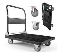 VEVOR Carrello Pieghevole da Trasporto Capacità Carico max. 453,59kg, Carrello con Piattaforma Pieghevole Salvaspazio Dimensioni Piegate 895x595x290 mm Maniglia di Spinta per Traslochi Pacchi Merci