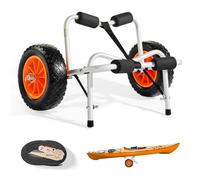 VEVOR Carrello Pieghevole per Kayak, capacità 113,4 kg, con Pneumatici in Gomma Piena da 400 mm e 1 Cinghia a Cricchetto, Carrello per Paddle Board per Il Trasporto di Kayak, Canoe, Paddleboard