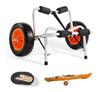 VEVOR Carrello Pieghevole per Kayak, capacità 113,4 kg, con Pneumatici in Gomma Piena da 400 mm e 1 Cinghia a Cricchetto, Carrello per Paddle Board per Il Trasporto di Kayak, Canoe, Paddleboard