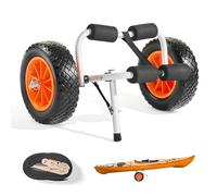 VEVOR Carrello Pieghevole per Kayak, capacità 90 kg, con Pneumatici in Gomma Piena da 325 mm e 1 Cinghia a Cricchetto, Carrello per Paddle Board per Il Trasporto di Kayak, Canoe, Paddleboard