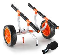 VEVOR Carrello Porta Barca Kayak Canoe in Alluminio Capacità Carico 204 kg con Ruote Pneumatiche in PU 30,5cm Design Staccabile, Carrello Porta Kayak con Cinghie di Fissaggio Carico 204 kg Pieghevole