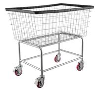 VEVOR Carrello portabiancheria in filo metallico con ruote, Carrello portabiancheria in filo metallico commerciale da 35''x15,7''x22'', Telaio in acciaio con finitura cromata