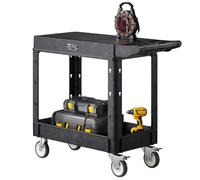 VEVOR Carrello Portaoggetti in Plastica Resistente a Due Ripiani con Ruote Girevoli a 360° Carrello di Servizio da 795 x 450 mm Capacità di Carico di 250 kg Adatto per Magazzino, Garage, Pulizia