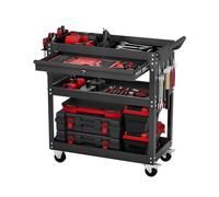 VEVOR Carrello Portautensili a 4 Ripiani con Ruote Carico 160 kg per Garage Nero