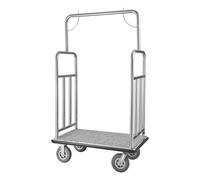 VEVOR Carrello Portavaligie per Hotel, Capacità di Carico di 544 kg Carrello Trasporto Portavaligie con Ponte in Moquette Grigia e Ruote in Gomma da 203,2 mm per Hotel, Condomini, Resort, Argento