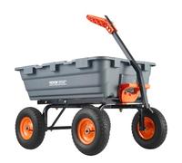 VEVOR Carrello Ribaltabile 1025 x 640 x 280 mm Carrello Ribaltabile da Giardino in polietilene, Telaio in Acciaio Facile Montare, Maniglia Convertibile 2 in 1, Capacità 544,31 kg Pneumatici 330,2 mm