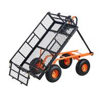 Carrello da giardino VEVOR, carriola da giardino in metallo con telaio facile da montare, carretto inclinabile con manico convertibile 2 in 1, carriola multiuso con capacità di carico di 180 kg, pneum