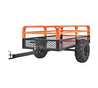 VEVOR Carrello Rimorchio per Carichi Pesanti in Acciaio, Cassone di Trasporto da Giardino con Lati Rimovibili Portata Max. 680kg ca. Carrello per Trattore Tosaerba con Ruote per Trasporto da Giardino