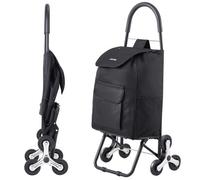 VEVOR Carrello Saliscale, Carrello Spesa Pieghevole da 36L, Carrello Spesa Carrello Lavanderia Carrello Saliscale con 6 Ruote e Borsa in Tessuto Oxford, Carrello Pieghevole per Spesa Lavanderia, Nero