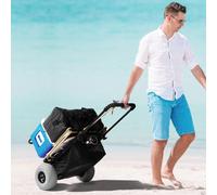 VEVOR Carrello da Spiaggia con Grandi Ruote per Sabbia, Portapacchi 510 x 370mm, Carrello Trasporto Pieghevole Ruote per Palloncini da 228,6mm, 74,8kg, Altezza 690-1140mm, per Spiaggia, Campeggio