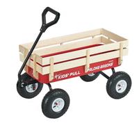 VEVOR Carretto da Traino per Bambini da 101 cm con Pannello e Maniglia in Legno Pieghevoli, Supporta Fino a 150 kg, Pneumatici Fuoristrada da 25,4 cm, Regalo di Compleanno per Bambini, Giardinaggio