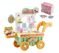 VEVOR Carretto dei Gelati per Bambini, 27 Pezzi di Accessori, Negozio di Giochi di Finzione con Carrello Portaoggetti con Soldi Finti, Effetti Sonori e Luminosi, Giocattoli Educativi Verde