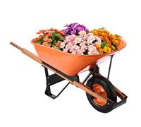 VEVOR Carriola 1 Ruota Capacità Carico 150 kg da Giardino, 170 L Carrello da Giardino con Manico in Metallo, Ruota Larga da 40 cm, Carrello per Caricamento da Fattoria Giardino Prato, per Giardinaggio