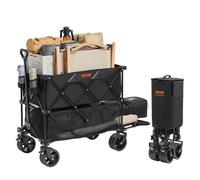 VEVOR Carro Pieghevole a Due Piani, Carrello Pieghevole con Ruote, Carrello Pieghevole capacità di Peso ca. 450 libbre per Campeggio, Shopping, Giardino, Campeggio, Picnic