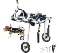 VEVOR Carrozzina per Cani a 2 Ruote per Gambe Posteriori, Carrozzina per Cani Leggera Regolabile Aiutare nella Guarigione, Carrello per Cani/Sedia a Rotelle per Feriti, Disabili, Paralisi, Misura S