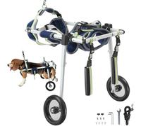 VEVOR Carrozzina per Cani a 2 Ruote per Gambe Posteriori, Carrozzina per Cani Leggera Regolabile Aiutare nella Guarigione, Carrello per Cani per Feriti, Disabili, Paralisi, Misura XS